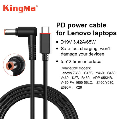 KingMa TC5525 | Lenovo | Round Tip | DC 5525 | Type-C Cable