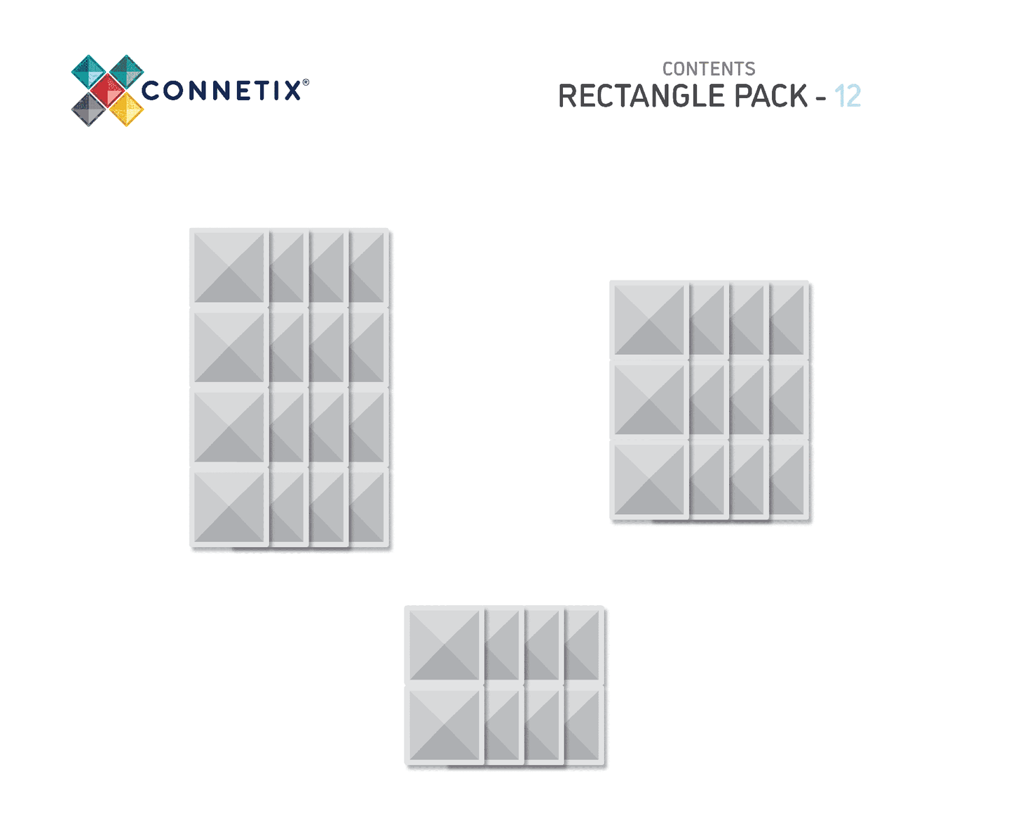 Clear Rectangle Pack - 12 Pieces