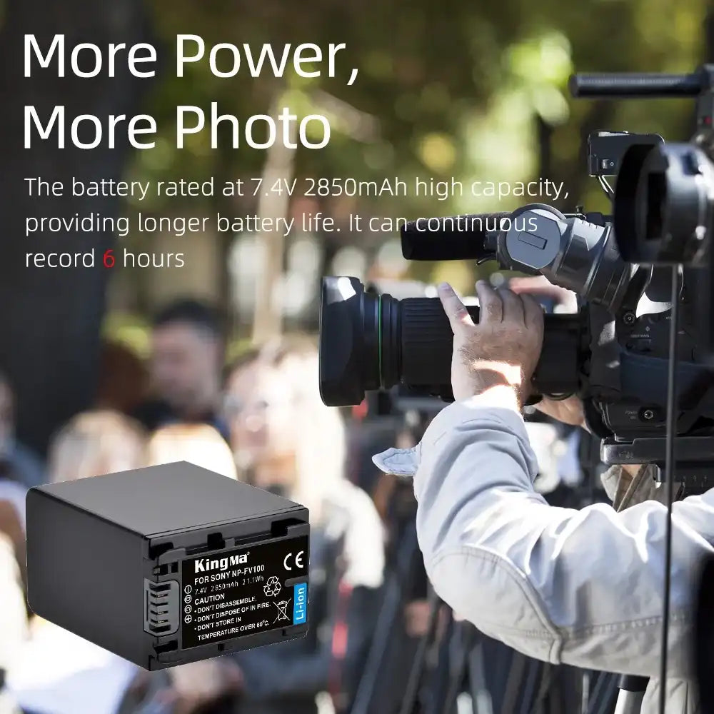 Kingma NP-FV100 Replacement Battery for Sony Cameras using FV100 type batteries - 5