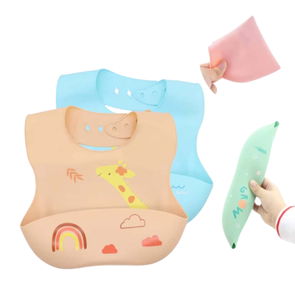 Waterproof Silicone Baby Bib - Green Dino