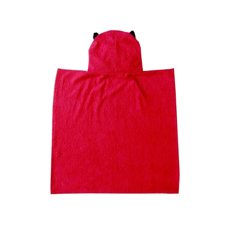 Kids Hooded Poncho Towel - Red Fox