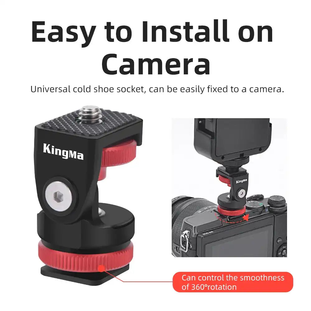 KingMa 360° Rotating Stabilizer Cold Shoe Mount Adapter - 3