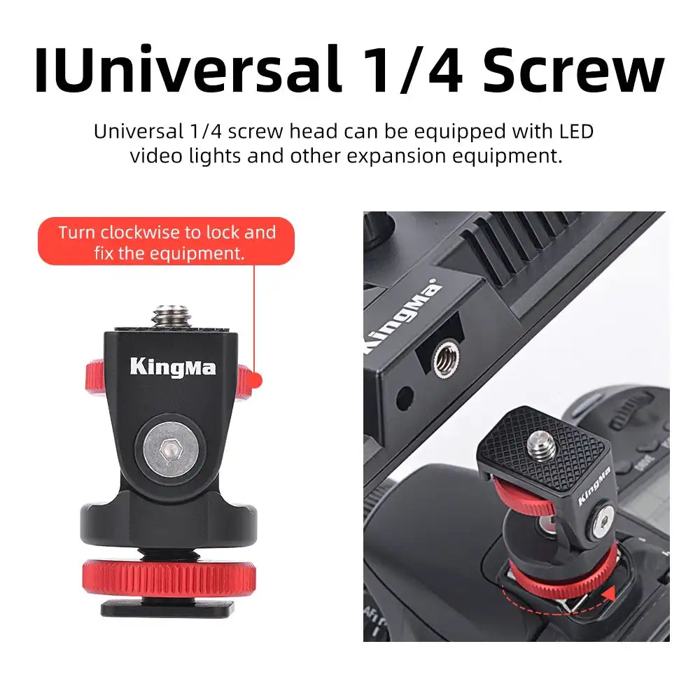 KingMa 360° Rotating Stabilizer Cold Shoe Mount Adapter - 5