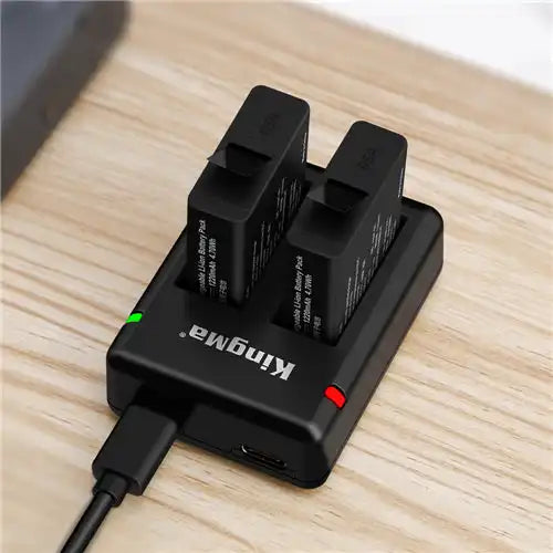 KingMa AABAT-001 Set | GoPro Hero 8/7/6/5 | 1220mAh Battery | Dual Slot | LED - 3