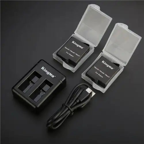 KingMa AABAT-001 Set | GoPro Hero 8/7/6/5 | 1220mAh Battery | Dual Slot | LED - 6