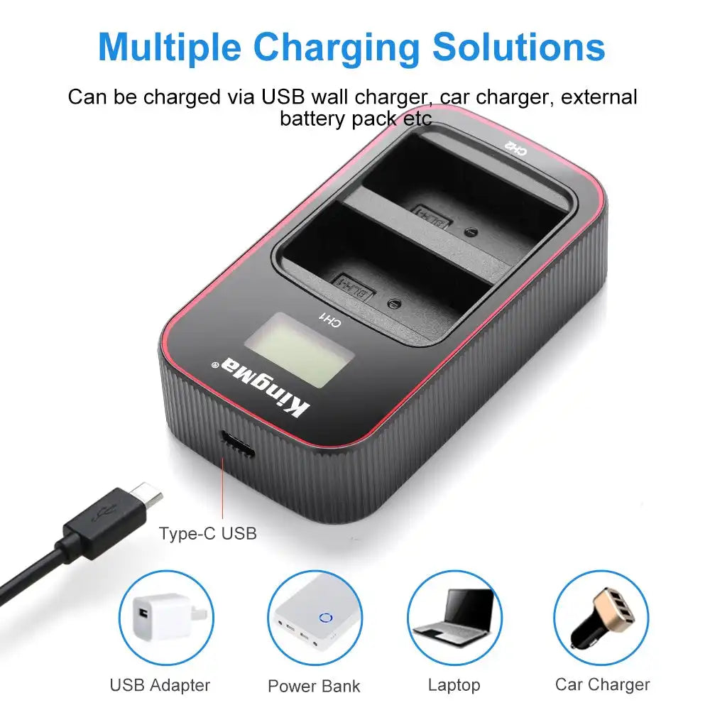 KingMa BLH-1 Fast Charger | Olympus | Dual Slot - 3