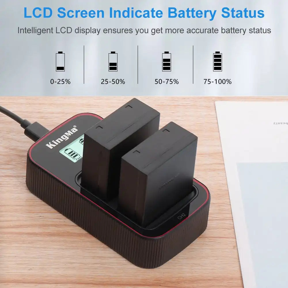 KingMa BLH-1 Set | Olympus | 1600mAh Battery | Dual Slot Fast Charger - 2