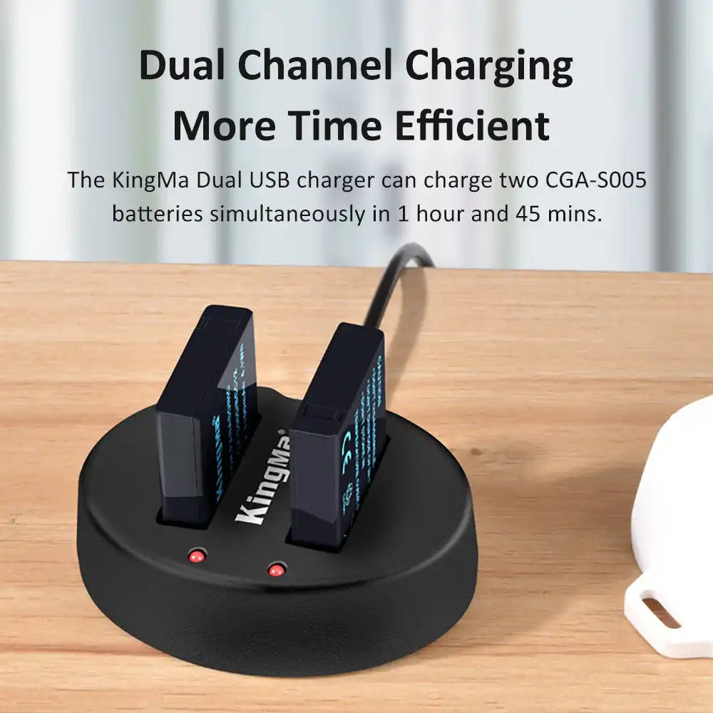 KingMa CGA-S005/DMW-BCC12 Set | Panasonic | 1100mAh Battery | Dual Charger | LED - 4
