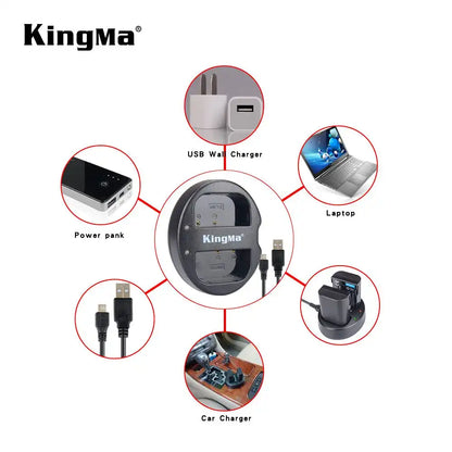 KingMa D-Li90 Charger | Pentax | Dual Slot | LED - 6
