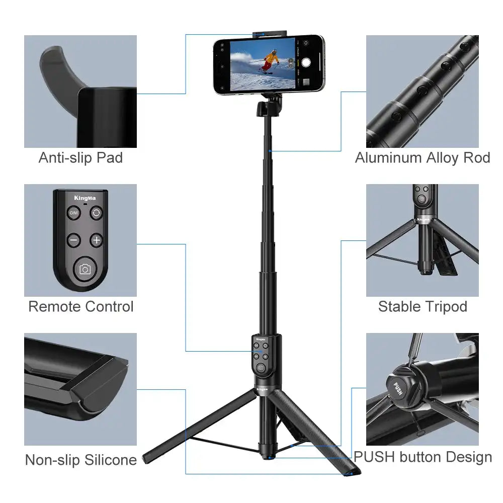 KingMa Detachable Bluetooth Selfie Stick Tripod | iPhone - 8