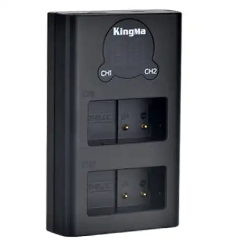 KingMa DMW-BLC12 Battery Charger | Panasonic | Dual Slot LCD Display - 1