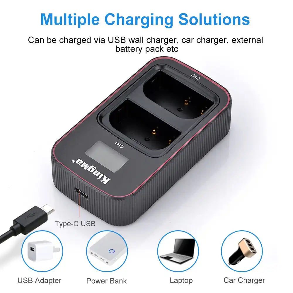 KingMa DMW-BLF19E Set | Panasonic | 1960mAh Battery | Dual Charger | LCD - 5