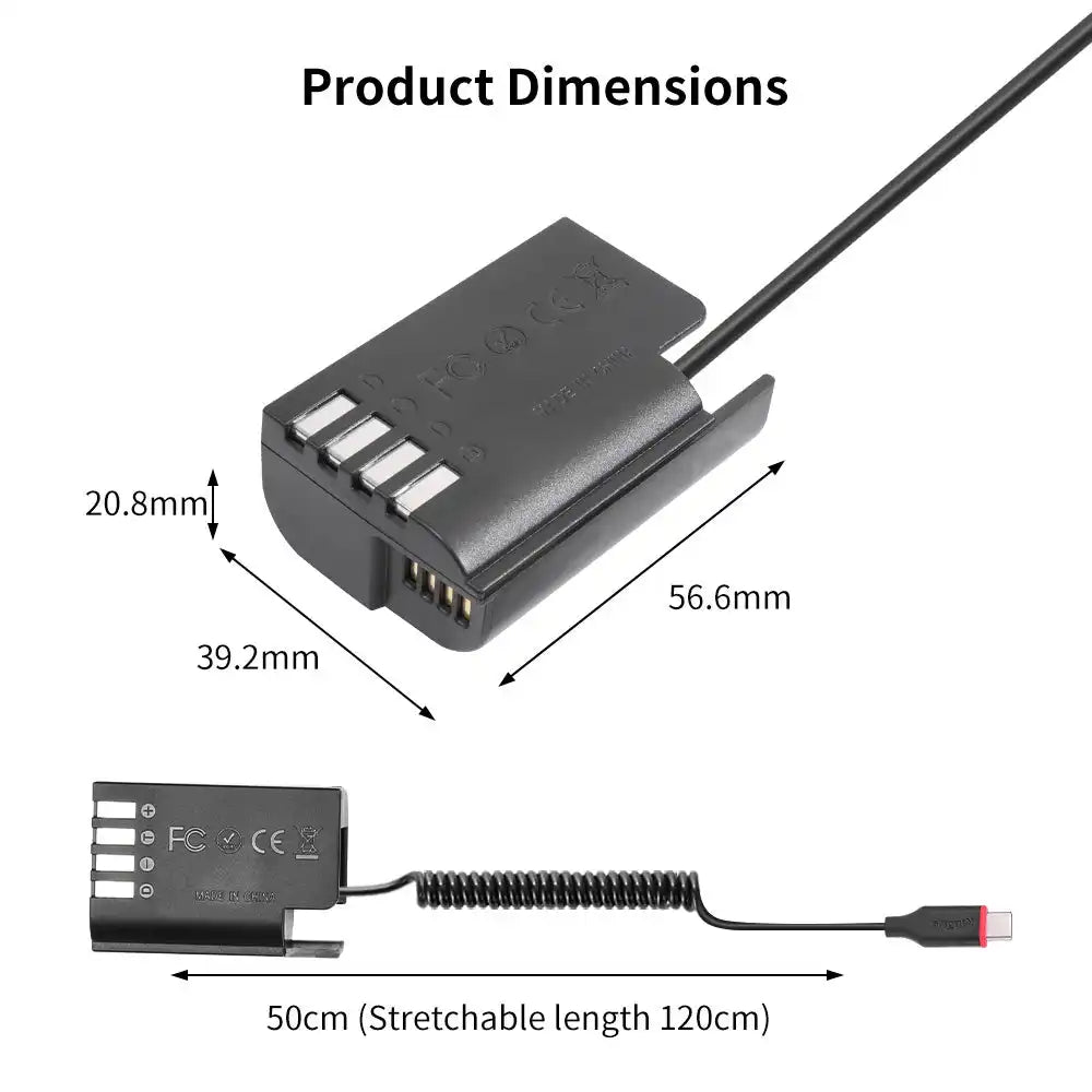 KingMa DMW-BLK22 Dummy Battery | Panasonic | USB Type-C Connector Version - 3