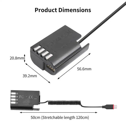 KingMa DMW-BLK22 Dummy Battery | Panasonic | USB Type-C Connector Version - 3