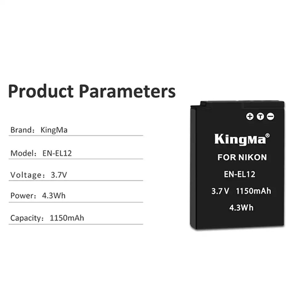 KingMa EN-EL12 | Nikon | 1150mAh | Replacement Battery - 6