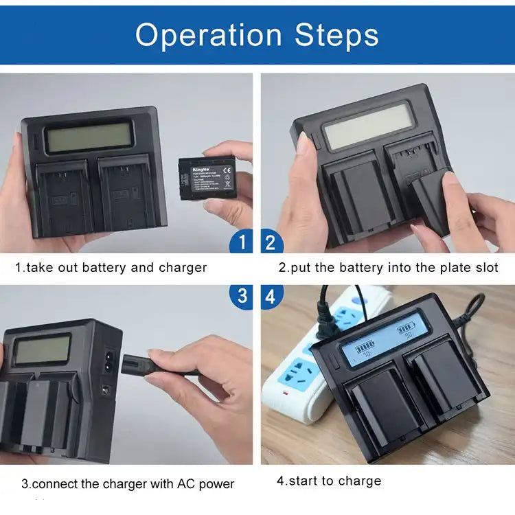 KingMa EN-EL15 Smart AC DC Charger | Nikon | Dual Slot | LCD Display - 5