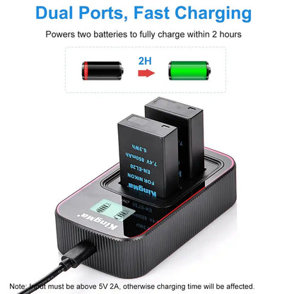 KingMa EN-EL20 Set | Nikon | 850mAh Battery | Dual Charger | LCD - 3