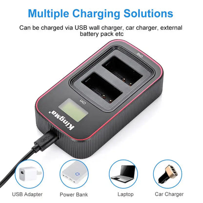 KingMa EN-EL20 Set | Nikon | 850mAh Battery | Dual Charger | LCD - 5