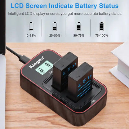 KingMa EN-EL20 Set | Nikon | 850mAh Battery | Dual Charger | LCD - 2