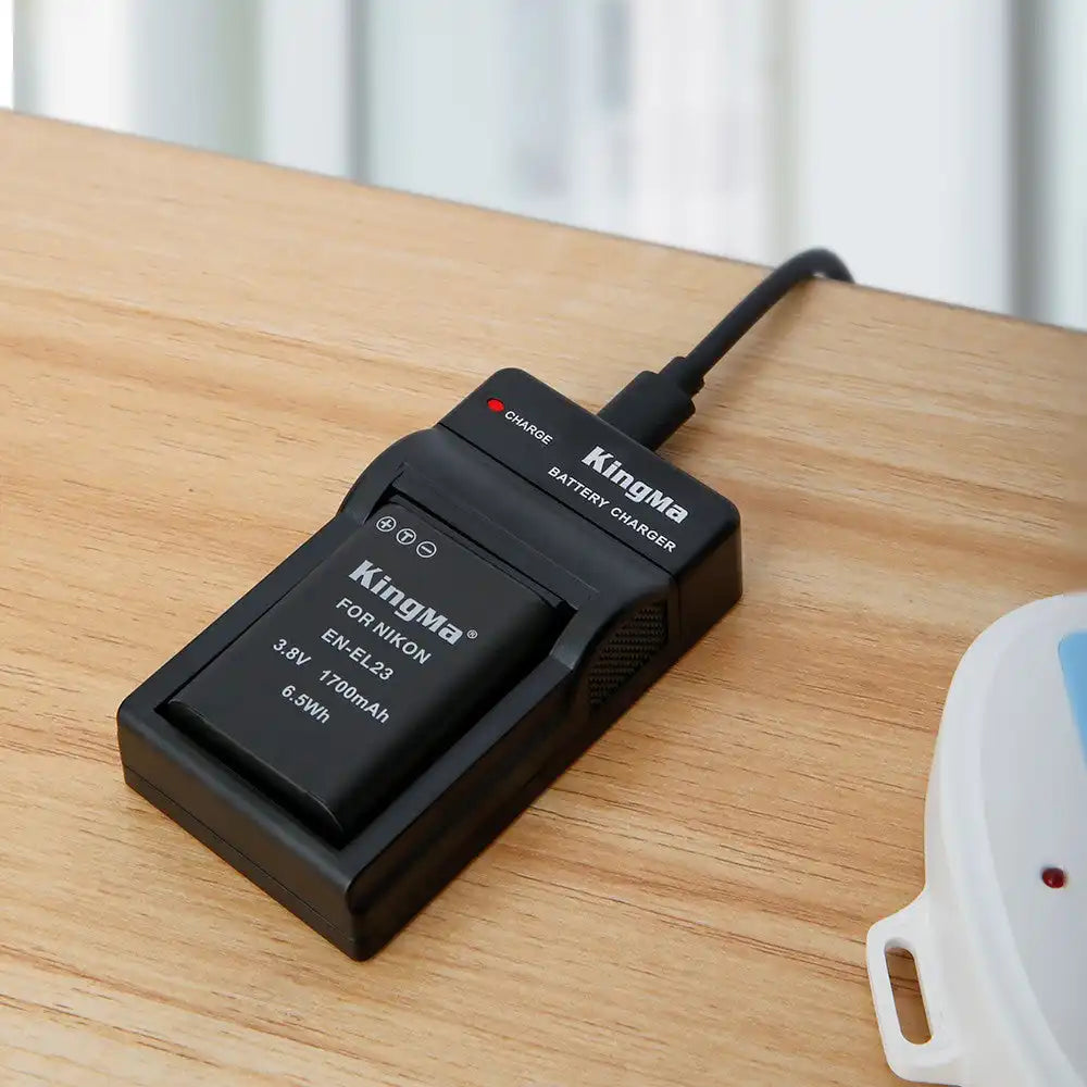 KingMa EN-EL23 Set | Nikon | 1700mAh Battery | Single Charger | LED - 4