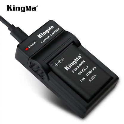 KingMa EN-EL23 Set | Nikon | 1700mAh Battery | Single Charger | LED - 3