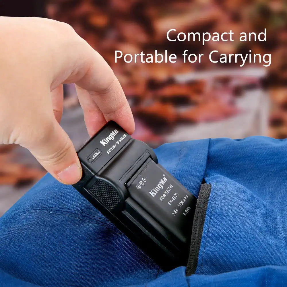 KingMa EN-EL23 Set | Nikon | 1700mAh Battery | Single Charger | LED - 5