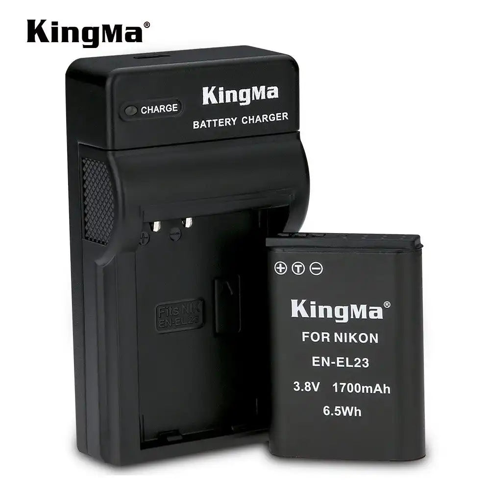 KingMa EN-EL23 Set | Nikon | 1700mAh Battery | Single Charger | LED - 1