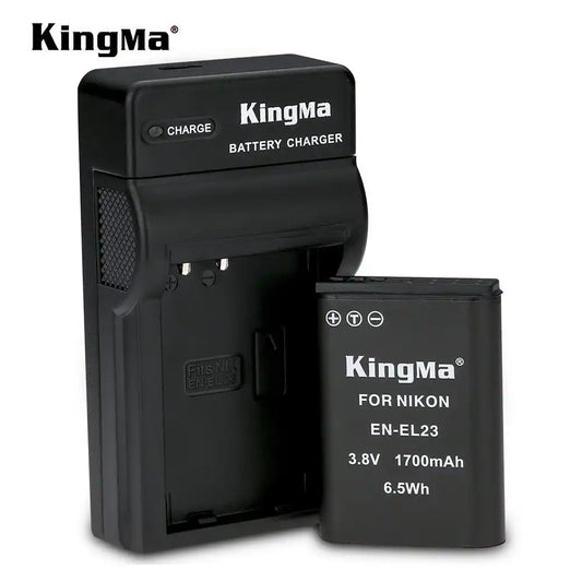 KingMa EN-EL23 Set | Nikon | 1700mAh Battery | Single Charger | LED - 1