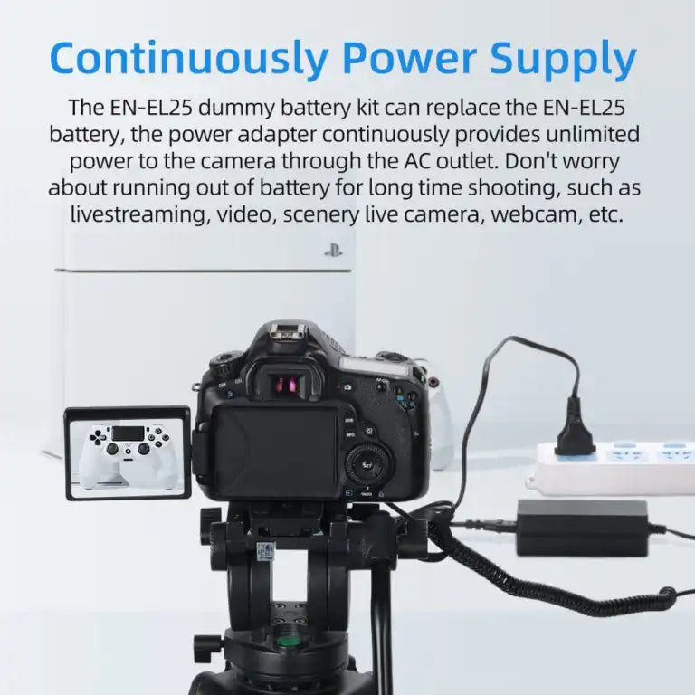 KingMa EN-EL25 Dummy Battery with AC Power Adapter | Nikon Z50 / Z-FC | DC Connector Version - 2
