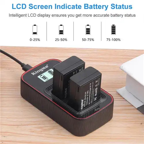 KingMa EN-EL25 Set | Nikon | 1200mAh Battery | Dual Charger | LCD - 2