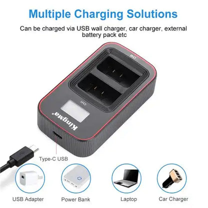 KingMa EN-EL25 Set | Nikon | 1200mAh Battery | Dual Charger | LCD - 5