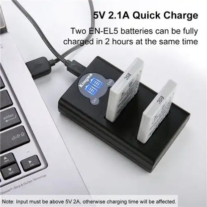 KingMa EN-EL5 Set | Nikon | 1180mAh Battery | Dual Charger - 3