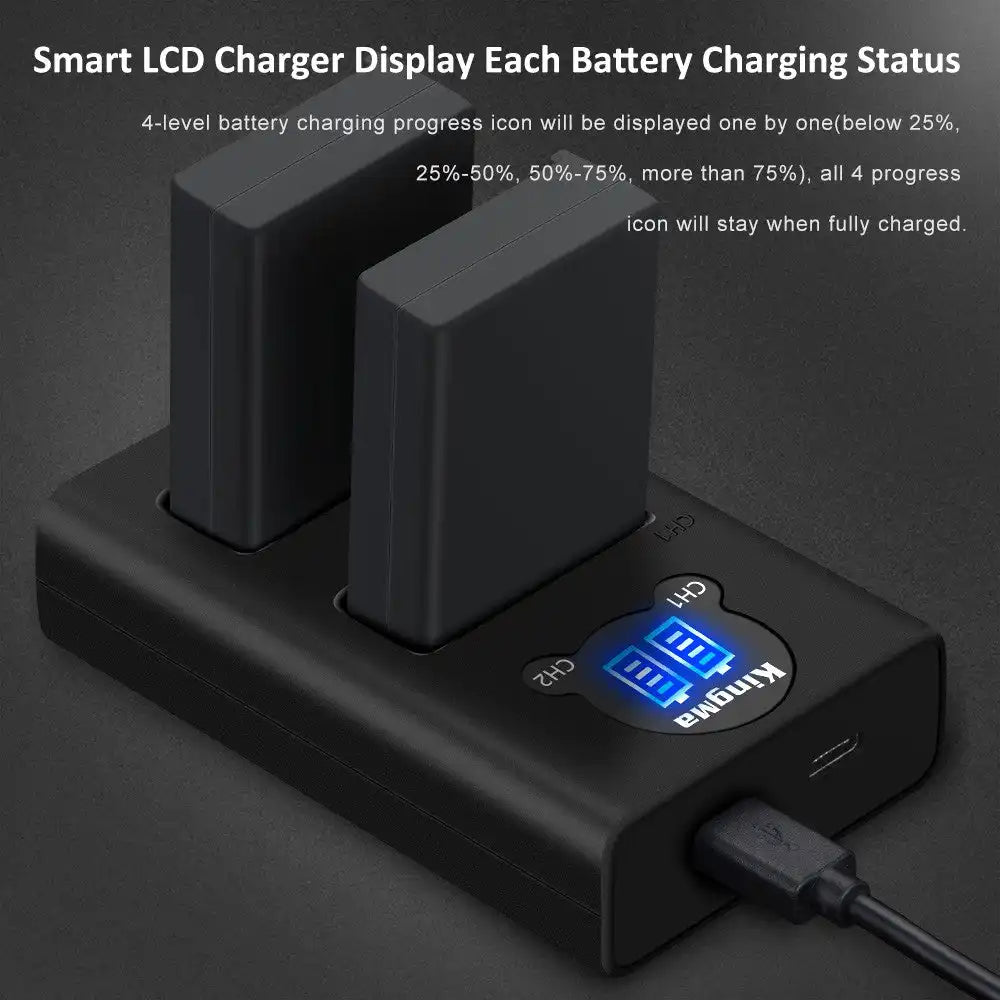 KingMa EN-EL9 Set | Nikon | 1000mAh Battery | Dual Charger - 3