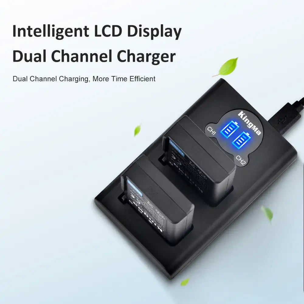 KingMa EN-EL9 Set | Nikon | 1000mAh Battery | Dual Charger - 4