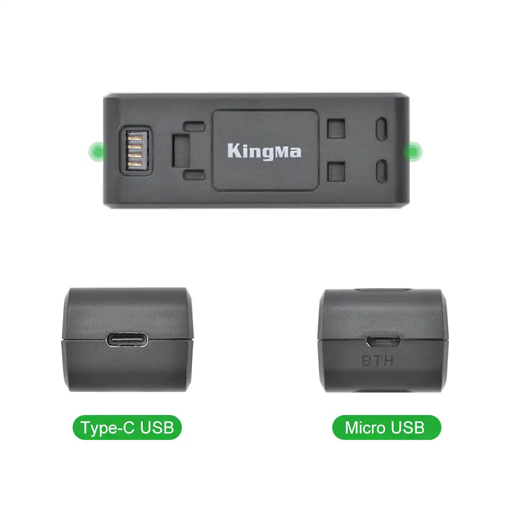 KingMa Insta360 ONE R / RS Replacement Battery and Dual Slot Charger Set - 4