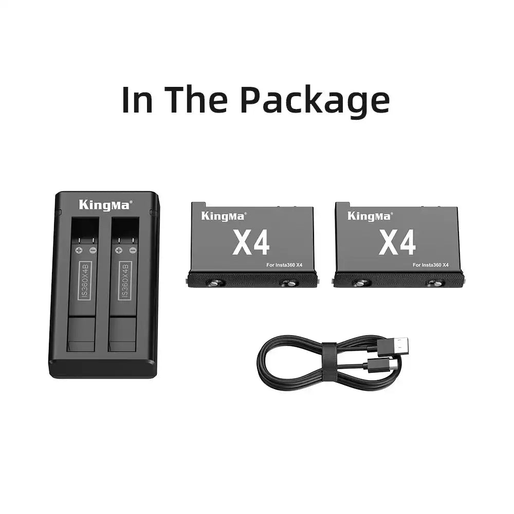 KingMa Insta360 One X4 Replacement Battery and Dual-Slot Charger Set - 3