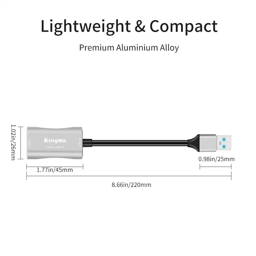 KingMa BMU023 | Capture Card | HDMI to USB-A 3.0 | 4K - 3