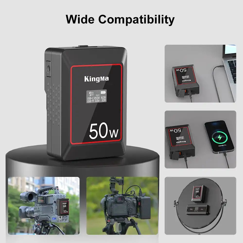 KingMa KM-VK50 | V-Mount | 3500mAh | 50Wh | Rechargeable Battery | LCD Display - 8
