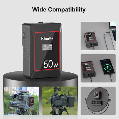 KingMa KM-VK50 | V-Mount | 3500mAh | 50Wh | Rechargeable Battery | LCD Display - 8
