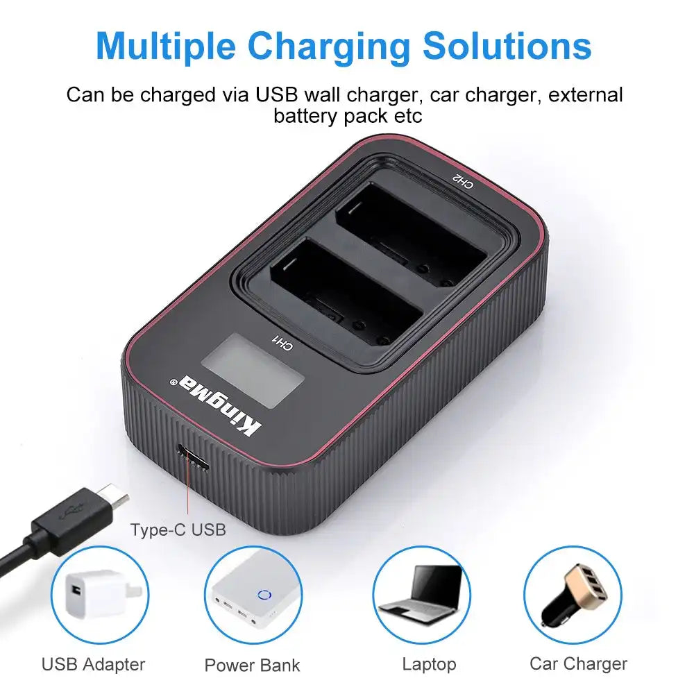 KingMa LP-E10 Charger | Canon | Dual Slot | LCD - 3