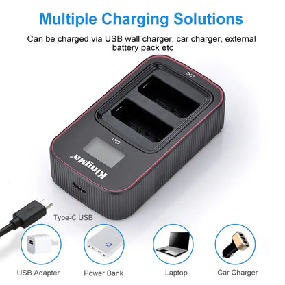 KingMa LP-E10 Charger | Canon | Dual Slot | LCD - 3