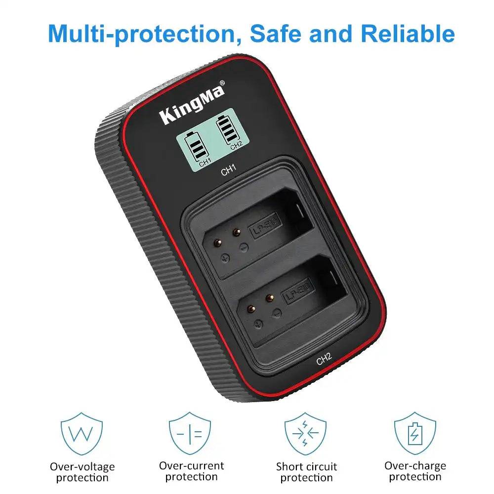 KingMa LP-E10 Set | Canon | 1020mAh Battery | Dual Slot Fast Charger - 4