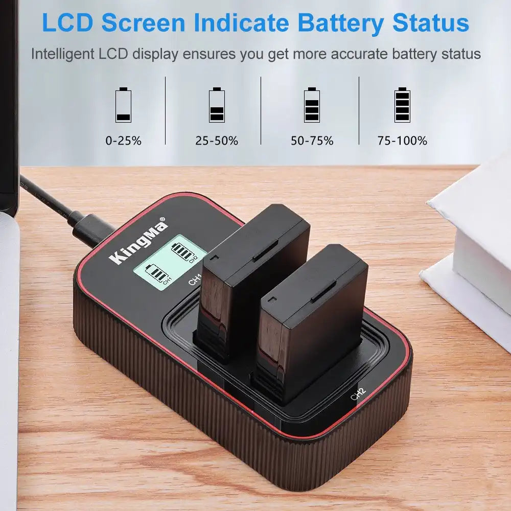 KingMa LP-E10 Set | Canon | 1020mAh Battery | Dual Slot Fast Charger - 3