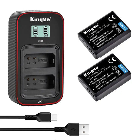 KingMa LP-E10 Set | Canon | 1020mAh Battery | Dual Slot Fast Charger - 1