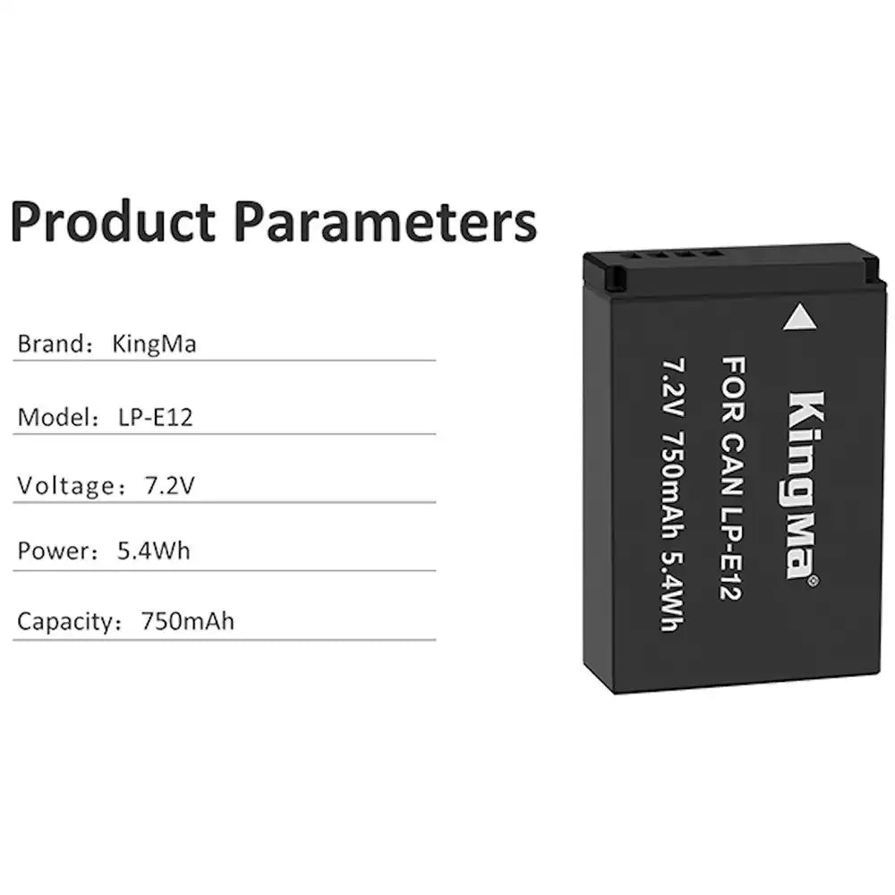 KingMa LP-E12 | Canon | 750mAh | Replacement Battery - 3