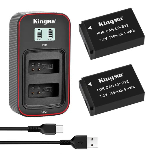 KingMa LP-E12 Set | Canon | 750mAh Battery | Dual Slot Fast Charger - 1