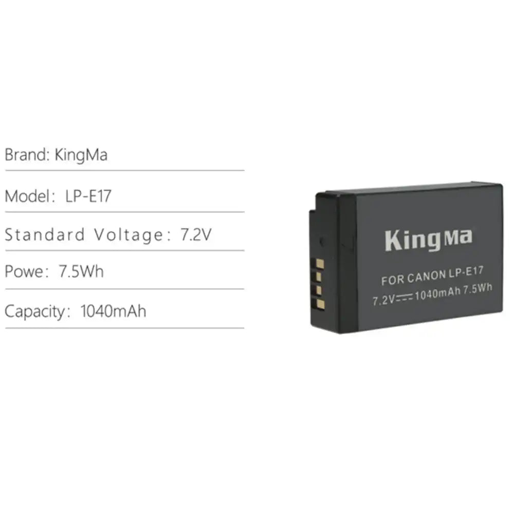 KingMa LP-E17 | Canon | 1040mAh | Replacement Battery | Half Decoded - 3