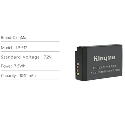 KingMa LP-E17 | Canon | 1040mAh | Replacement Battery | Half Decoded - 3