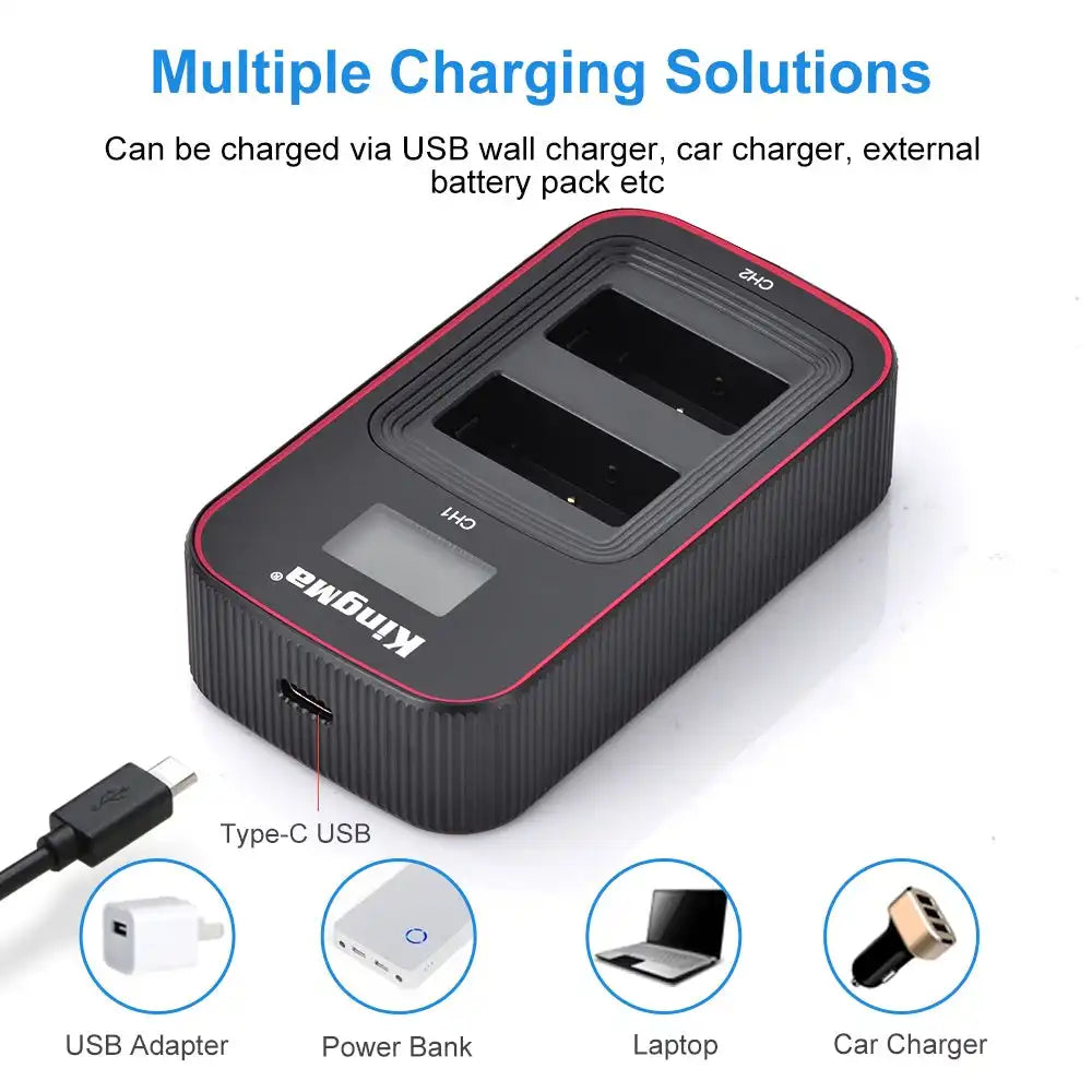 KingMa LP-E17 Set | Canon | 1040mAh Battery | Dual Charger | LCD - 5