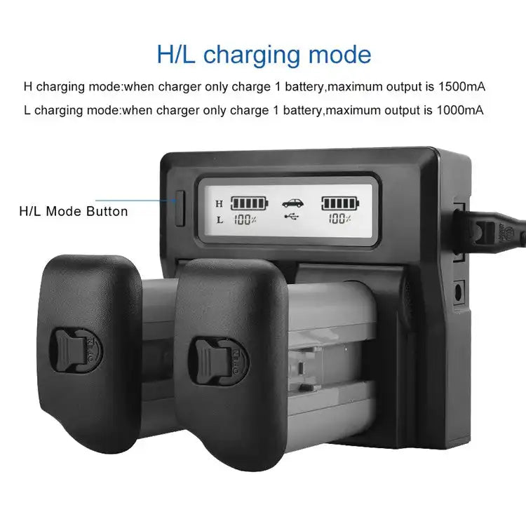 KingMa LP-E19 / LP-E4N Smart AC DC Charger | Canon | Dual Slot | LCD Display - 3